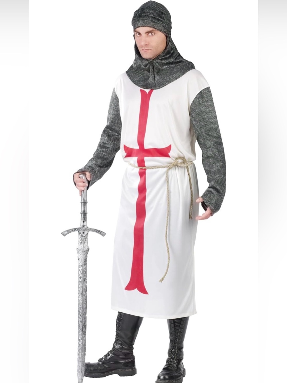Templar Knight Men Costume, Men size XL-XXL,